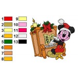 Mickey Mouse Playing the Piano Embroidery Design